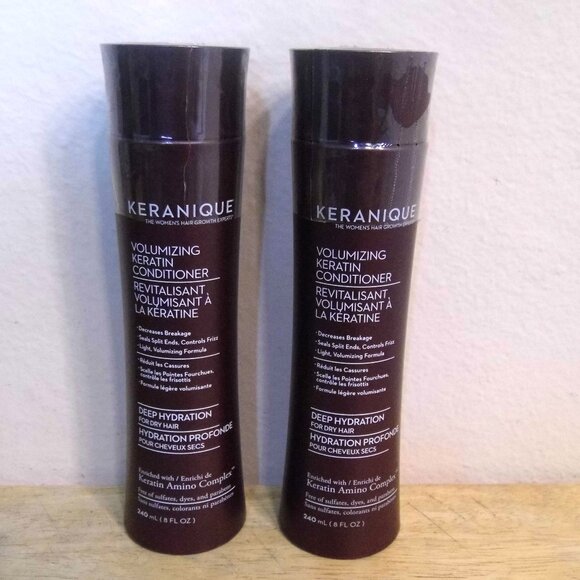 Keranique Volumizing Keratin Conditioner Deep Hydration For Dry Hair NEW 2 8 oz.